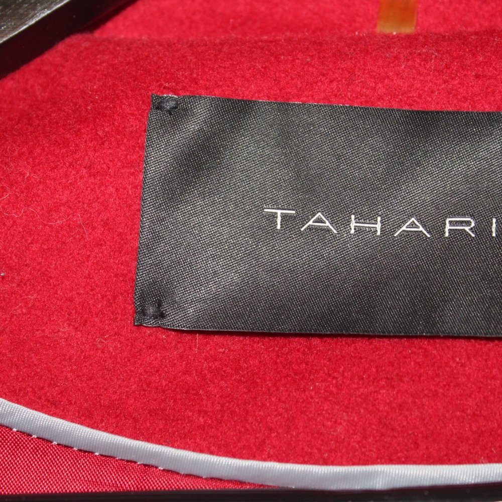 Tahari Red Wool 3/4 Trench Coat - Picture 6 of 7